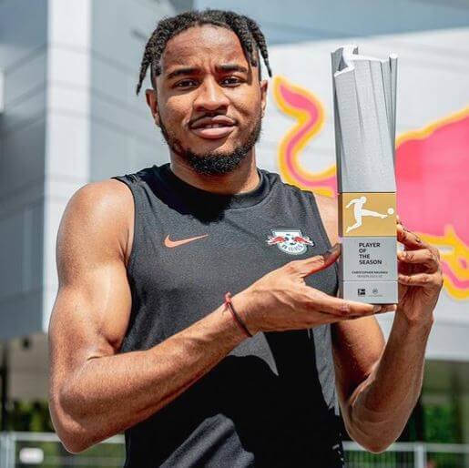 Christopher Nkunku was awarded Bundesliga player of the Season in 2021-22.